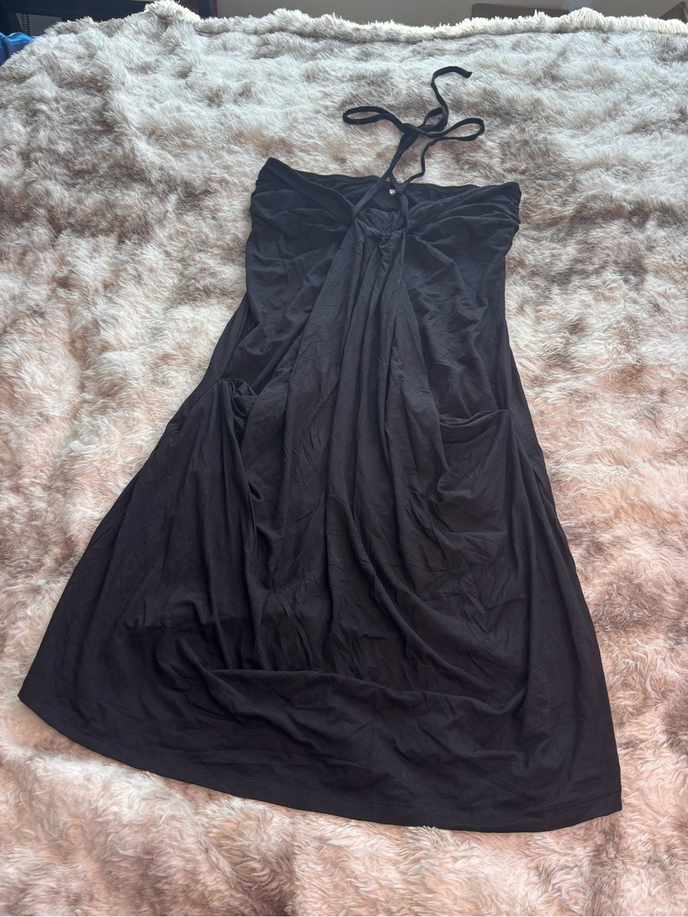 NWOT HALARA Black Strapless Halter Sundress